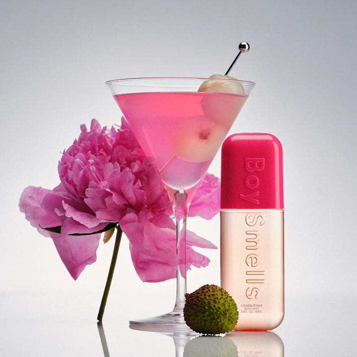 body mist in a pink container