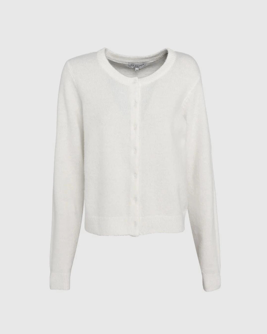 A white button down cardigan sweater