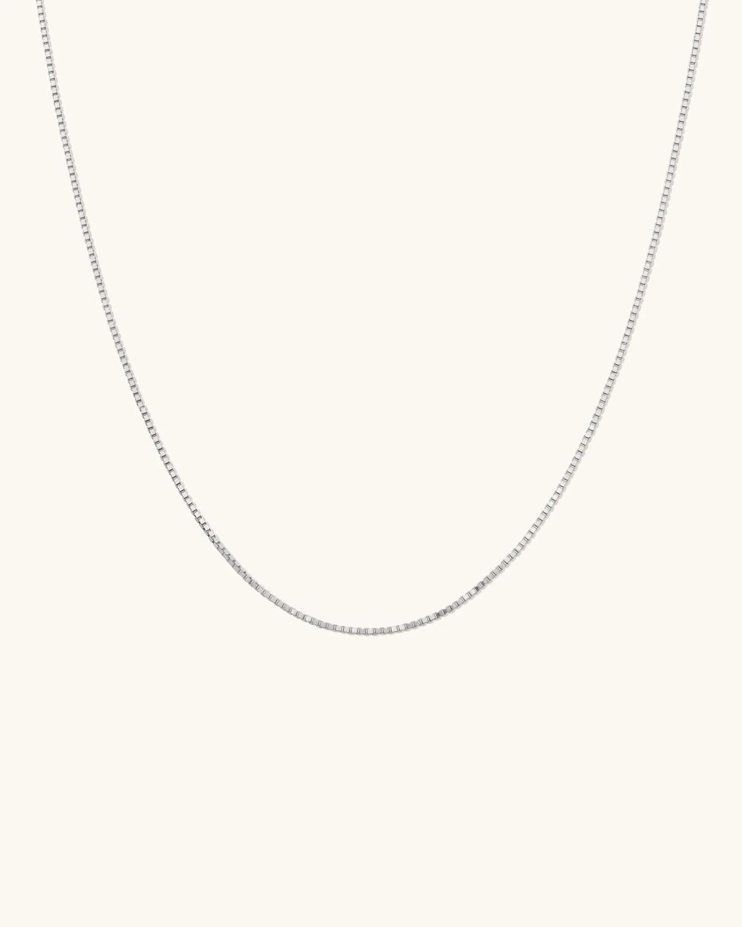 silver box chain necklace