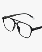 a pair of black aviator eyeglasses for blue light by Barner