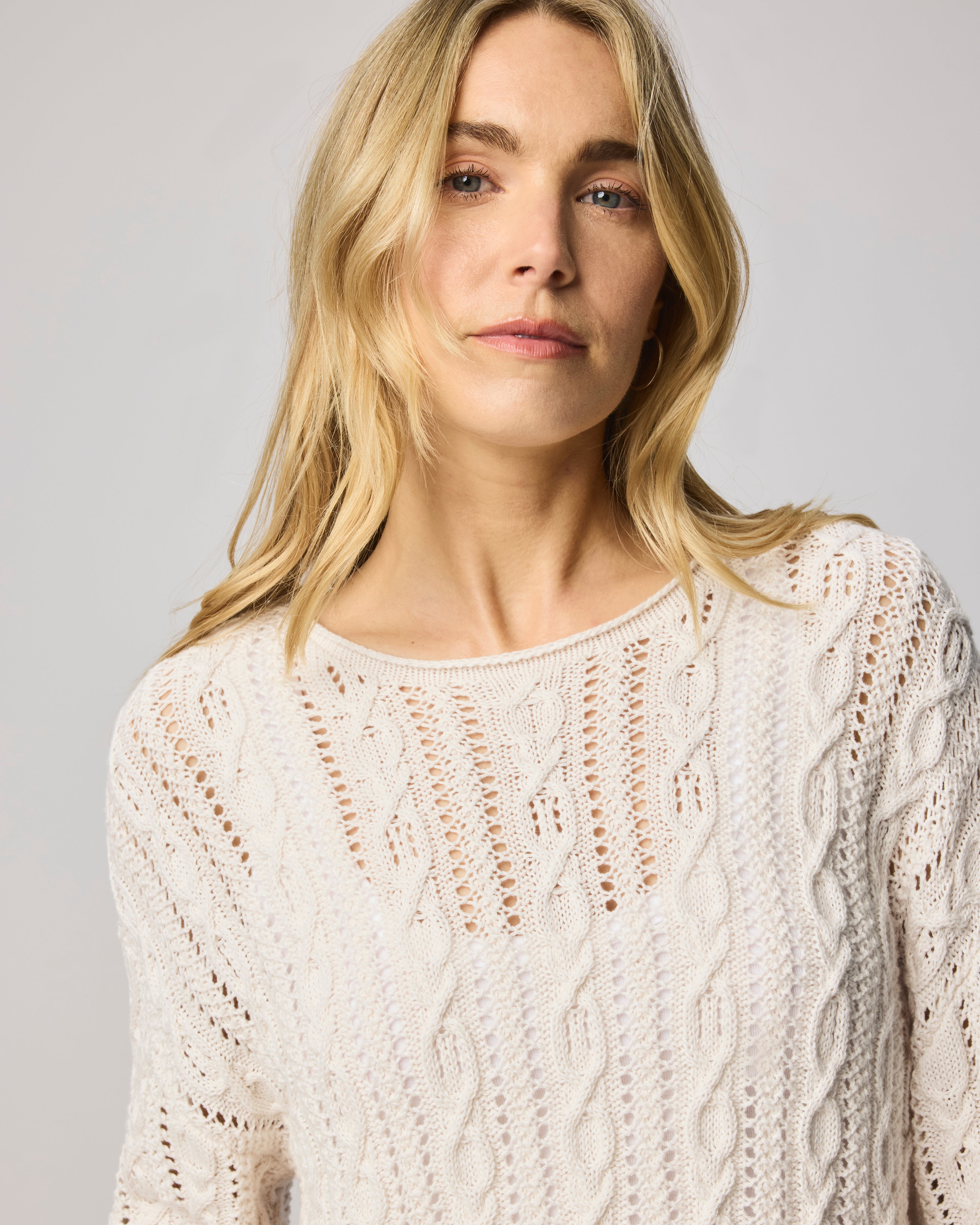 cream cable knit sweater
