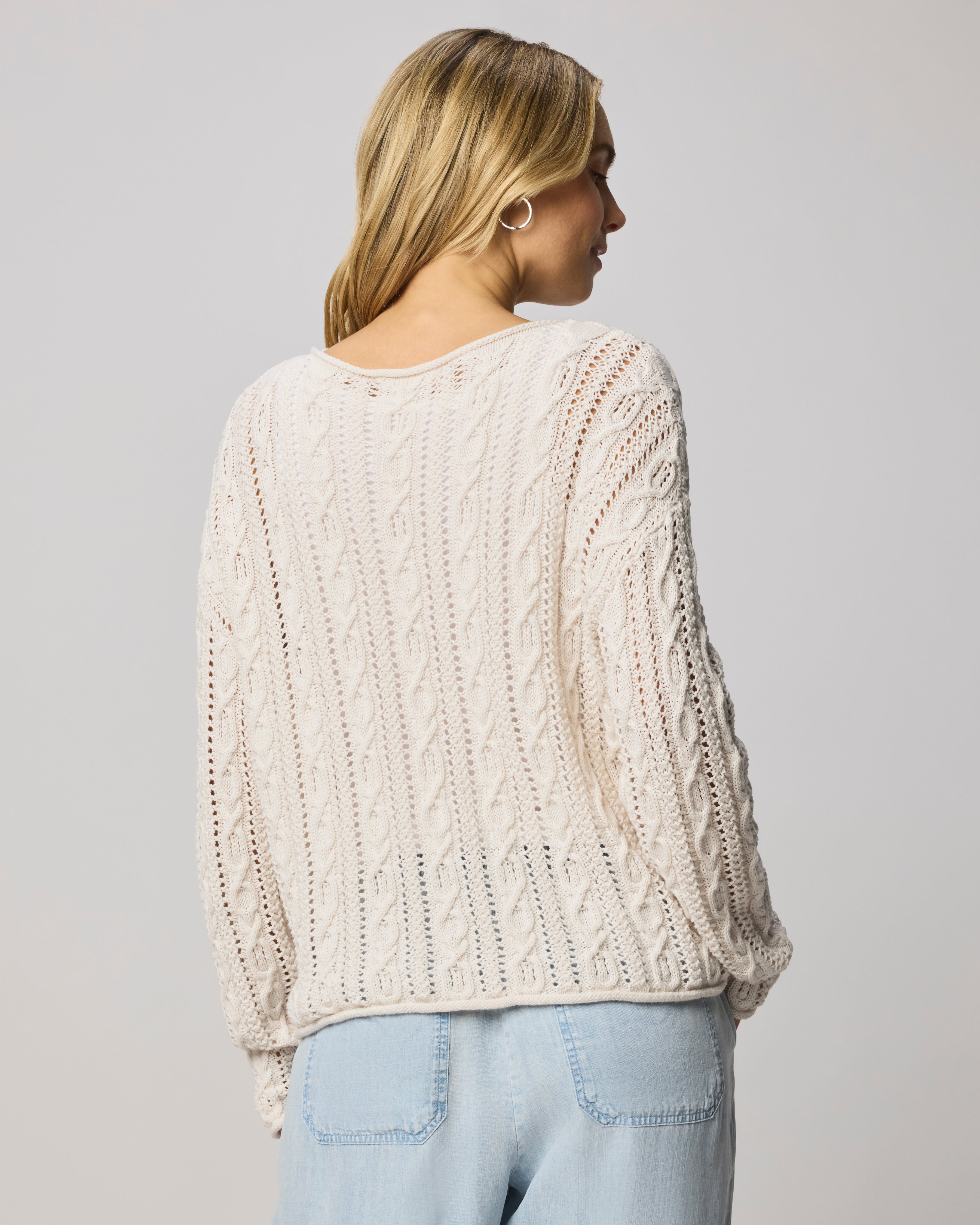 cream cable knit sweater