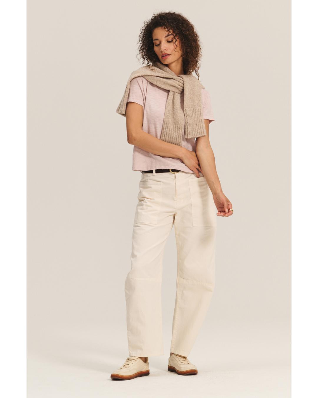 cream barrel pant