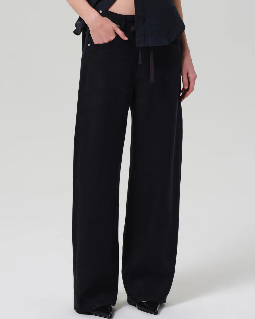 linen drawstring baggy pant