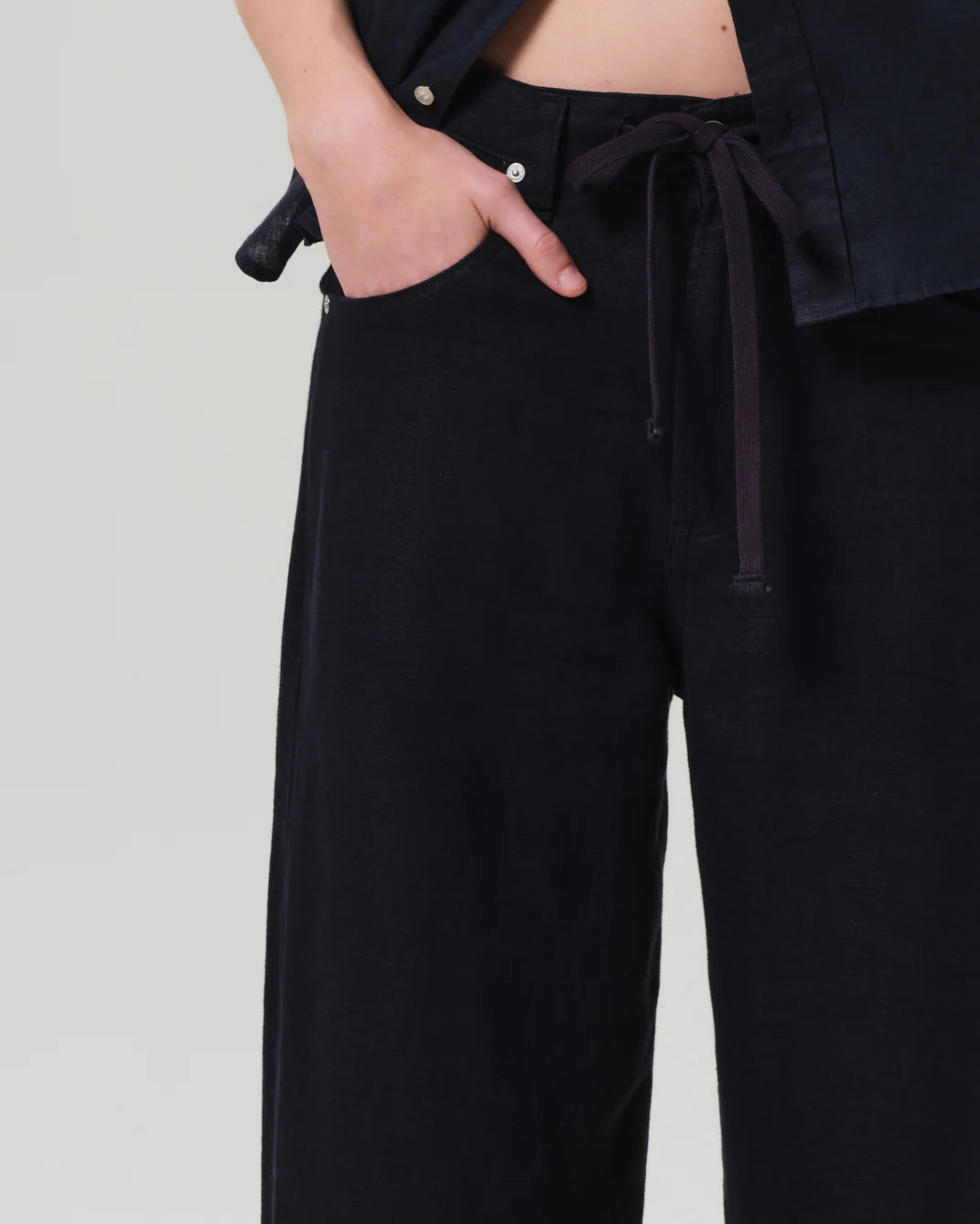 linen drawstring baggy pant