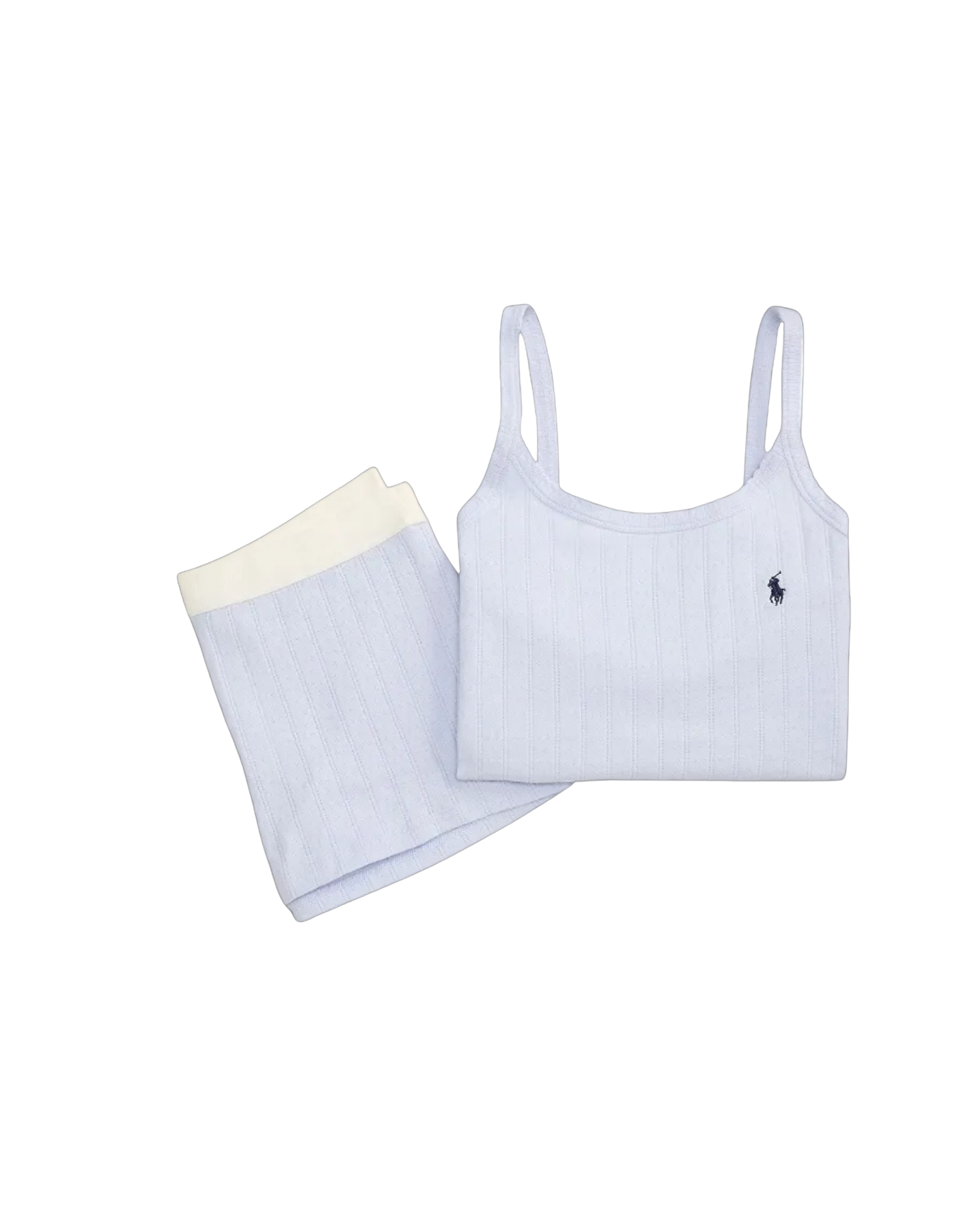 cami and short sleep set in light blue