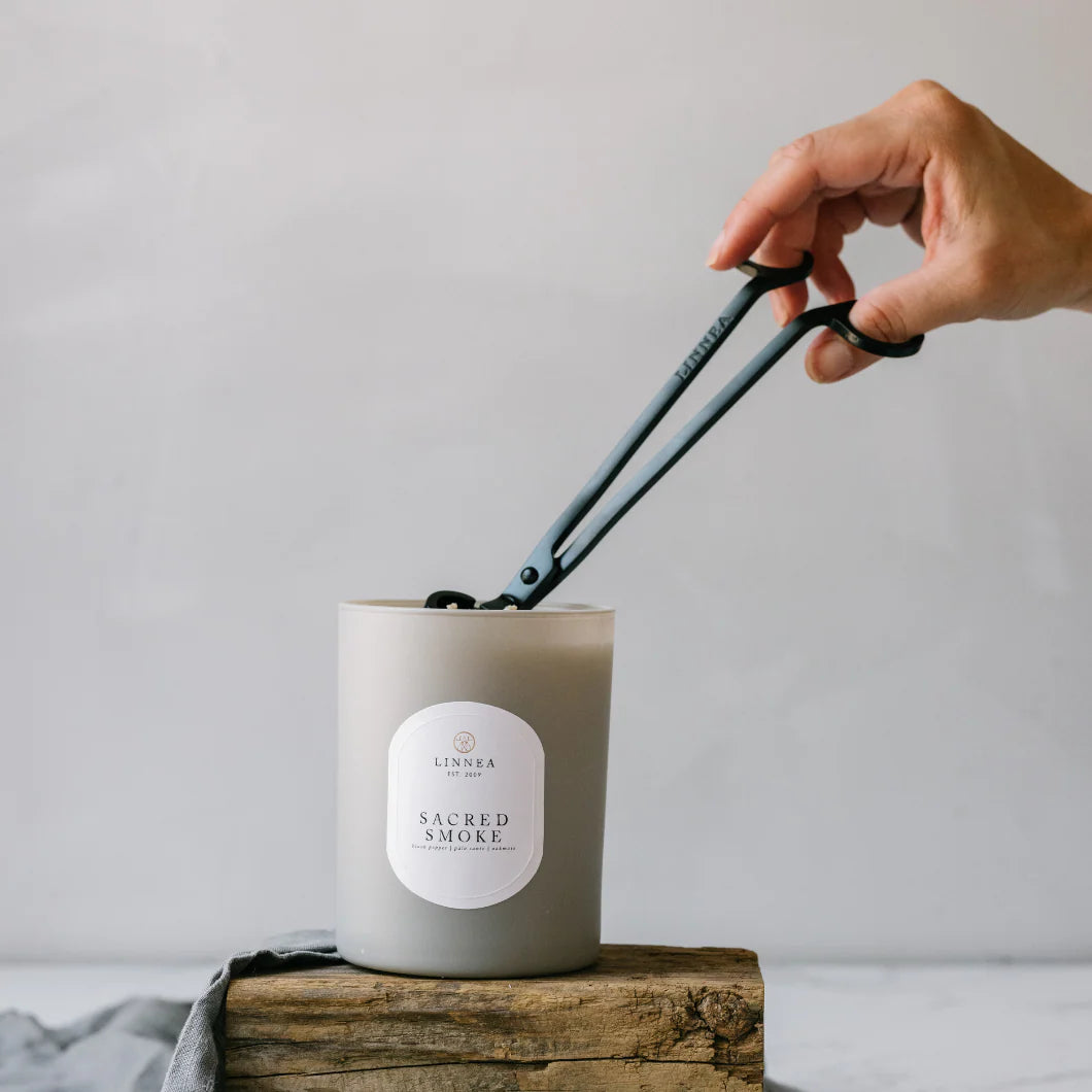 black wick trimmer for a candle