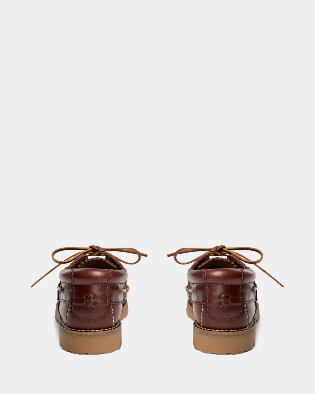 brown leather loafers