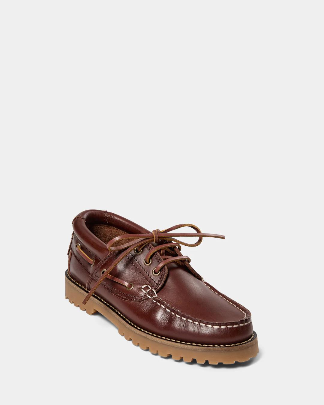 brown leather loafers