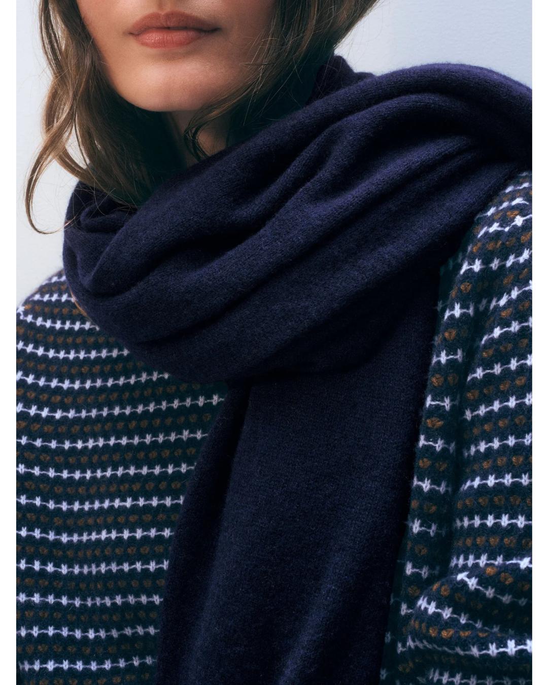 navy blue cashmere scarf