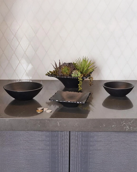 a black cast iron bowl