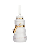 snowman ornament with baby's first christmas on it in text