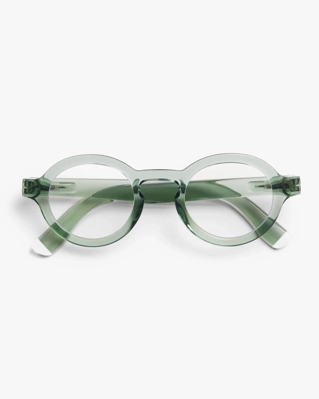 Green round framed eyeglasses for blue light by Barner