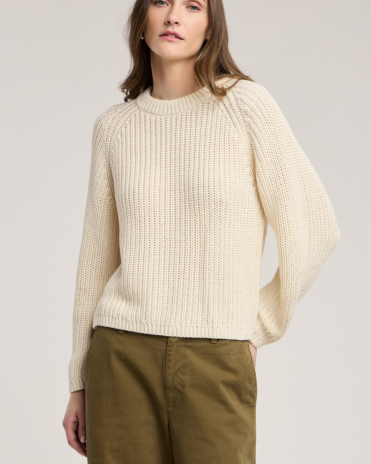 chunky knit cream sweater