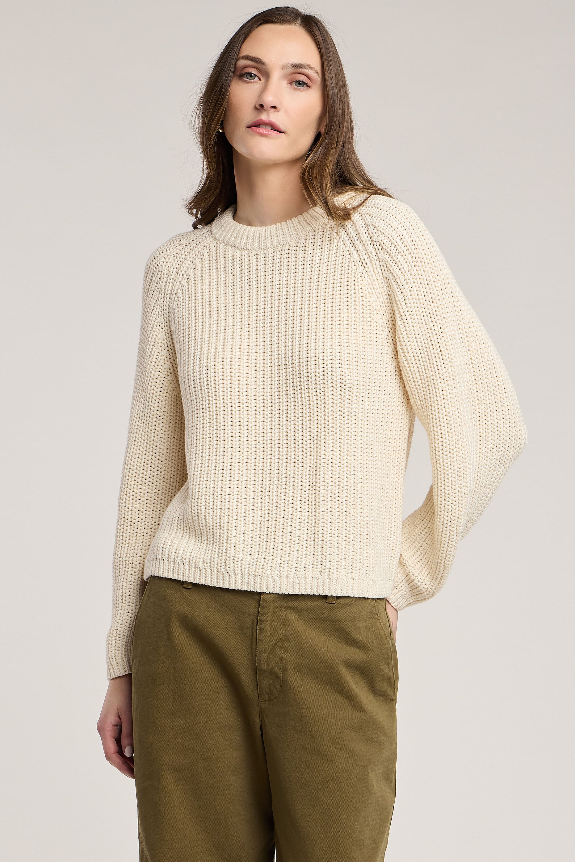 chunky knit cream sweater