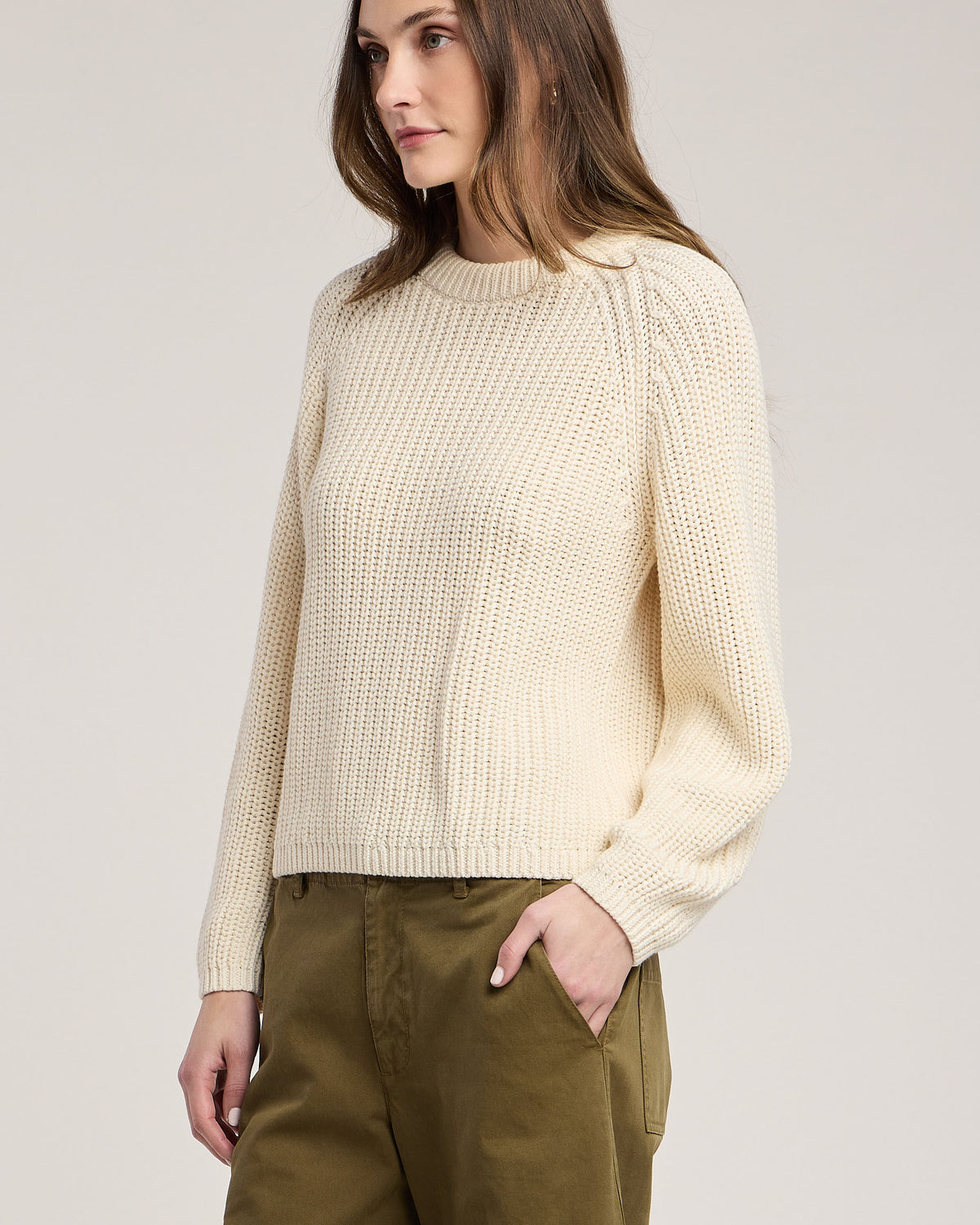 chunky knit cream sweater