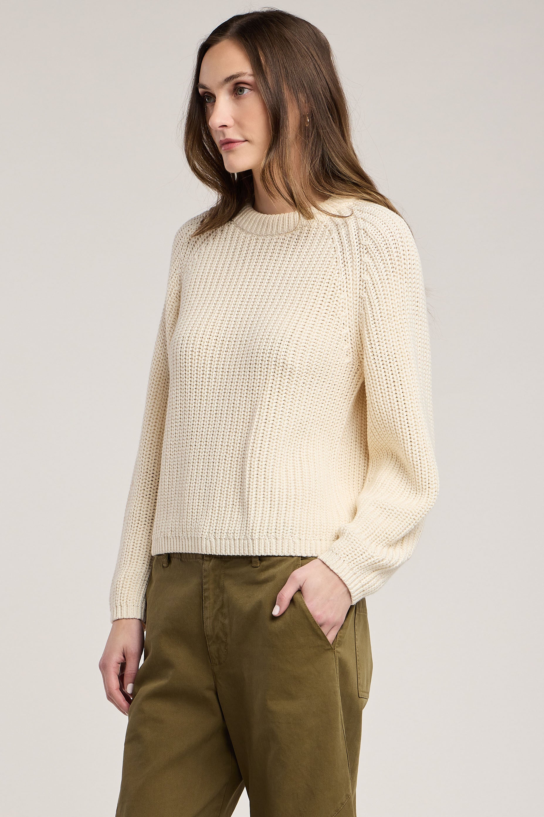 chunky knit cream sweater