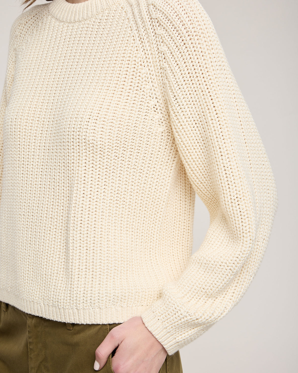 chunky knit cream sweater