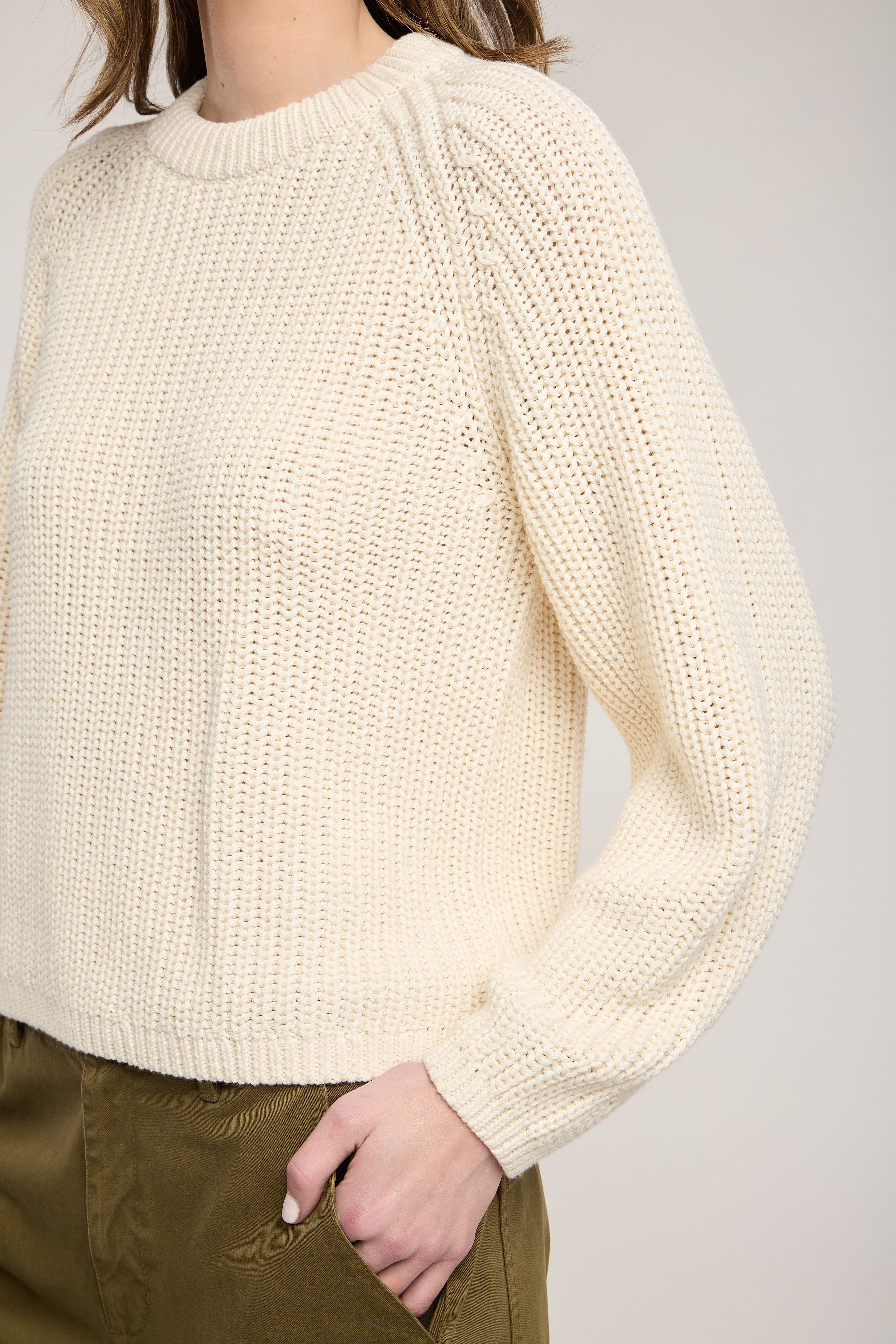 chunky knit cream sweater