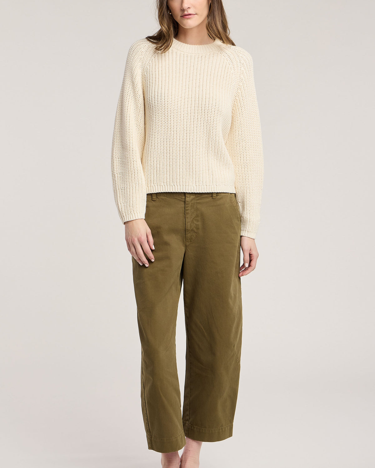 chunky knit cream sweater