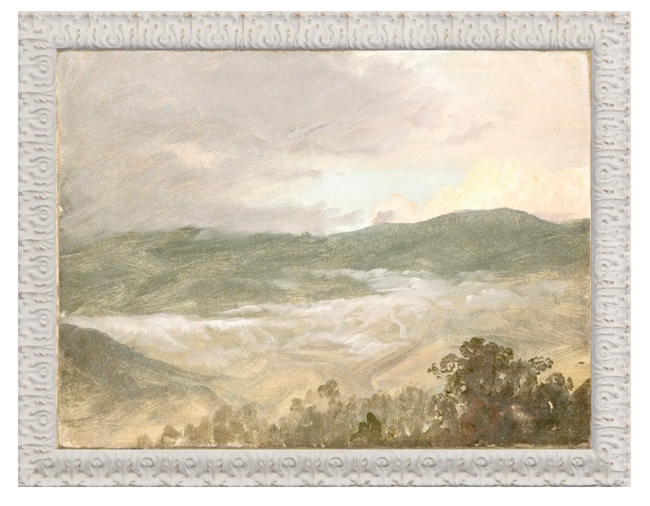 framed art of a landscape