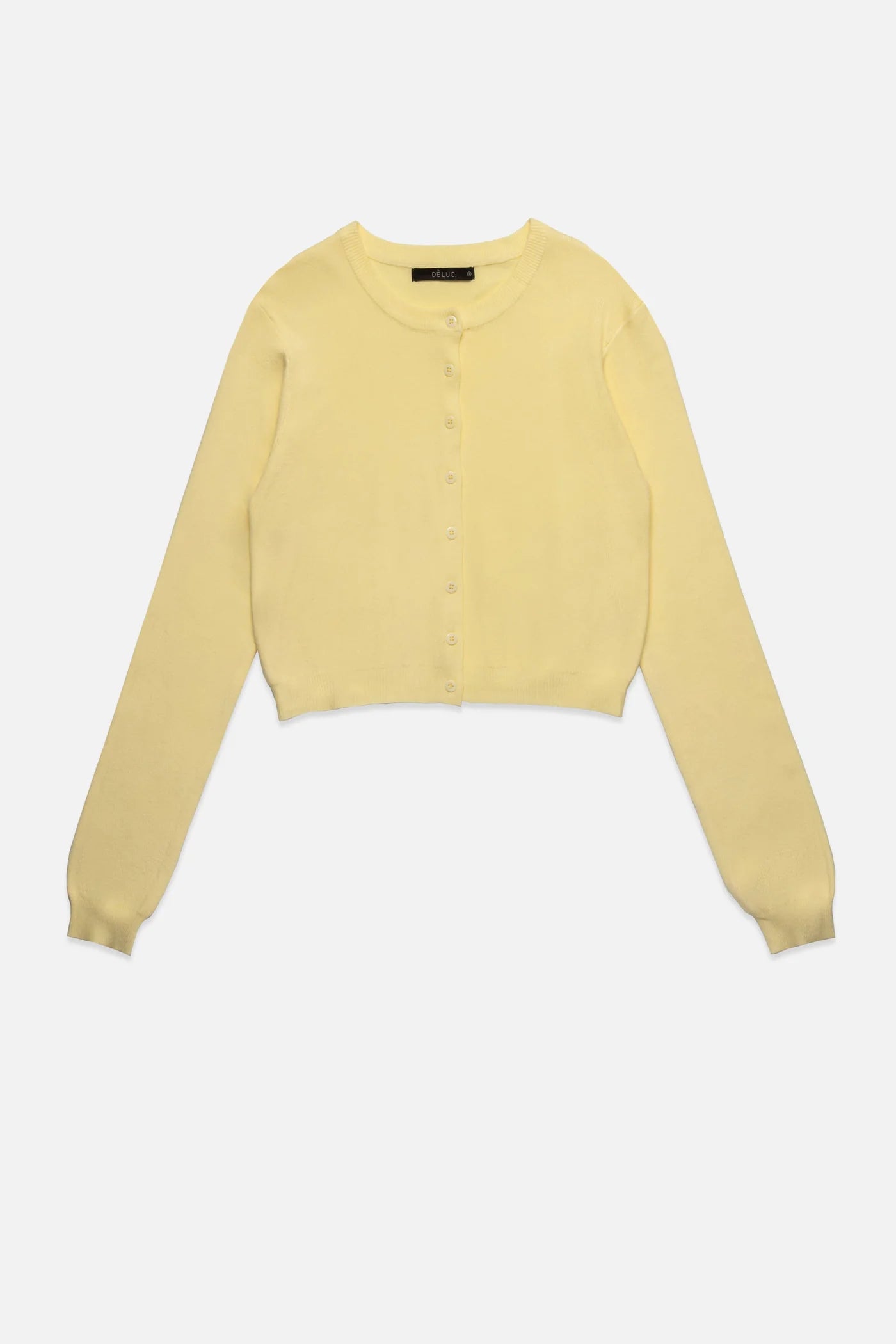 yellow button up cardigan