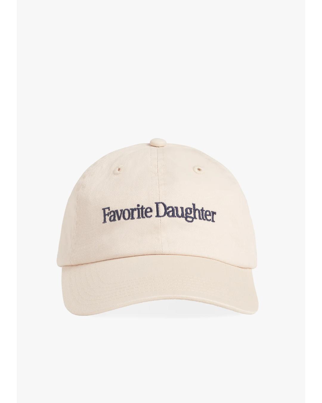 baseball hat in cream with favorite daughter written on it