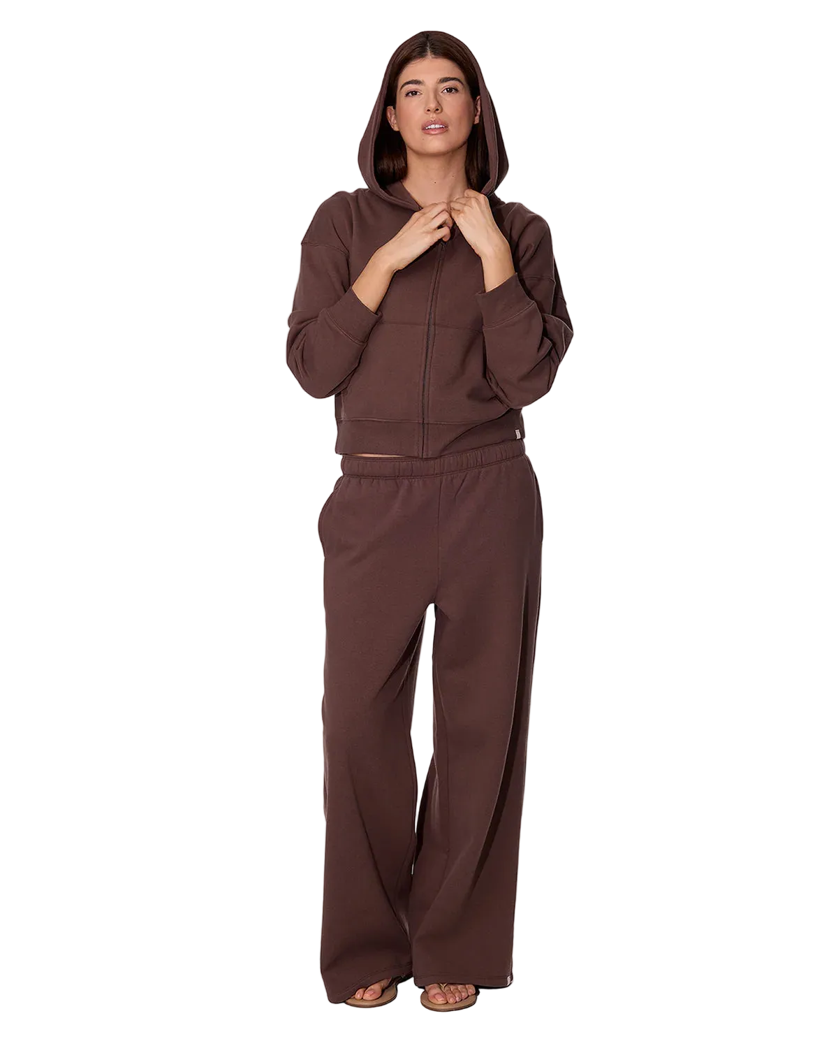 brown zip up hoodie