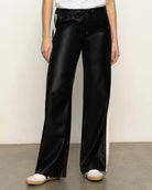 black track pant with white stripe down the side