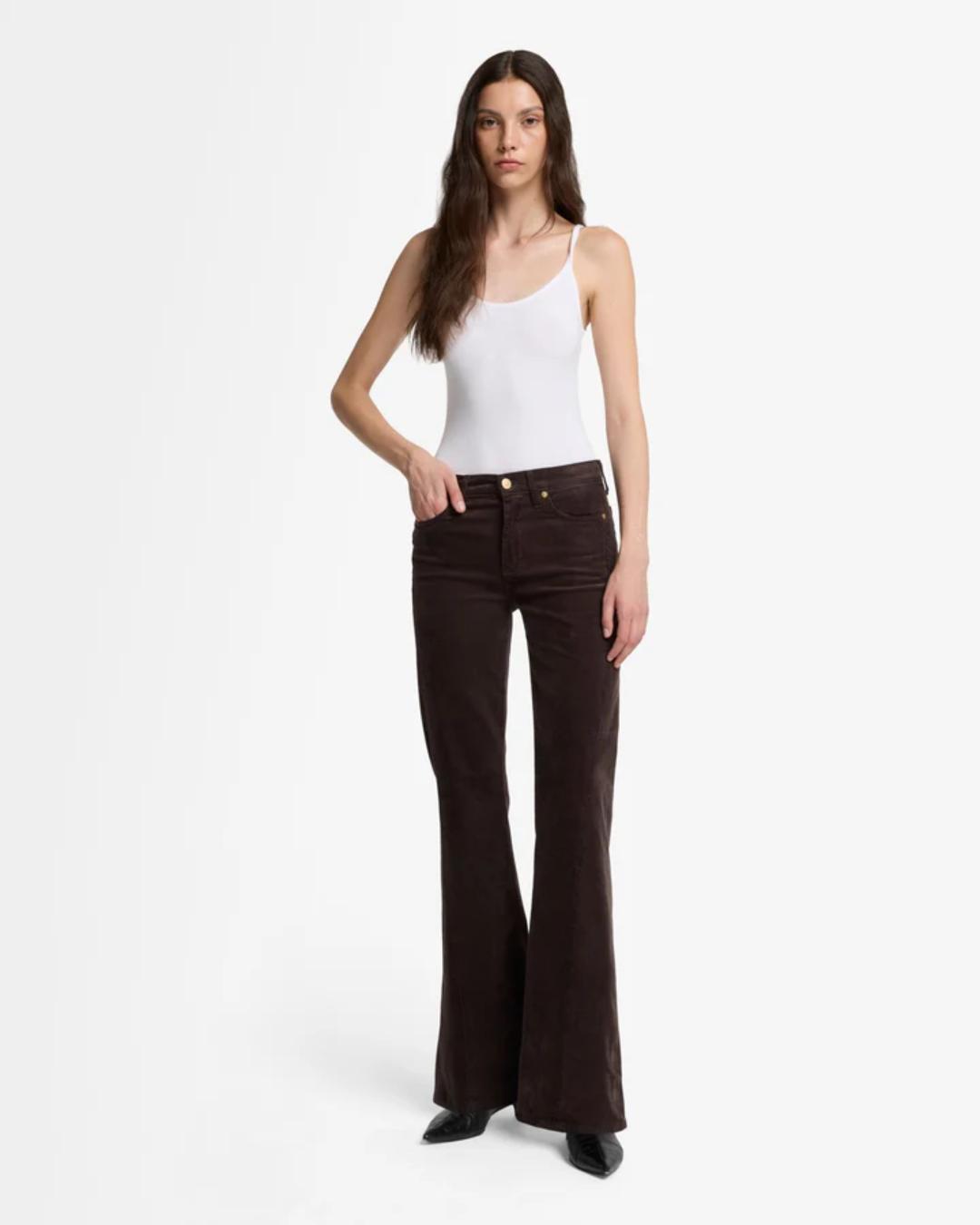 brown corduroy flare pant