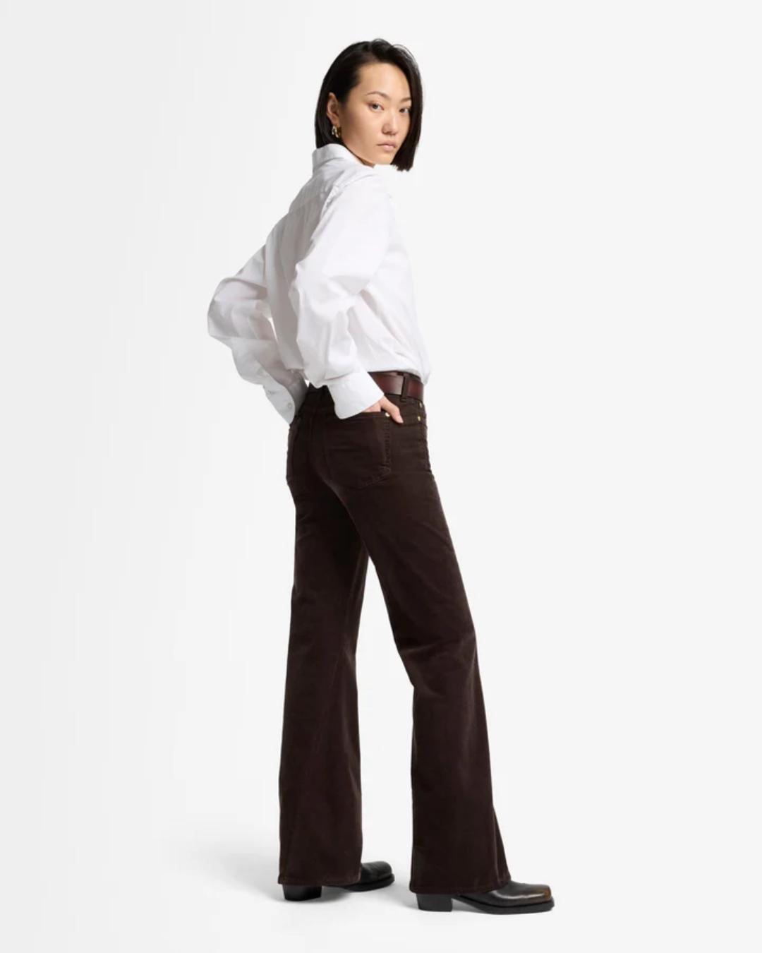 brown corduroy flare pant