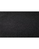 dark grey blanket with white stitching