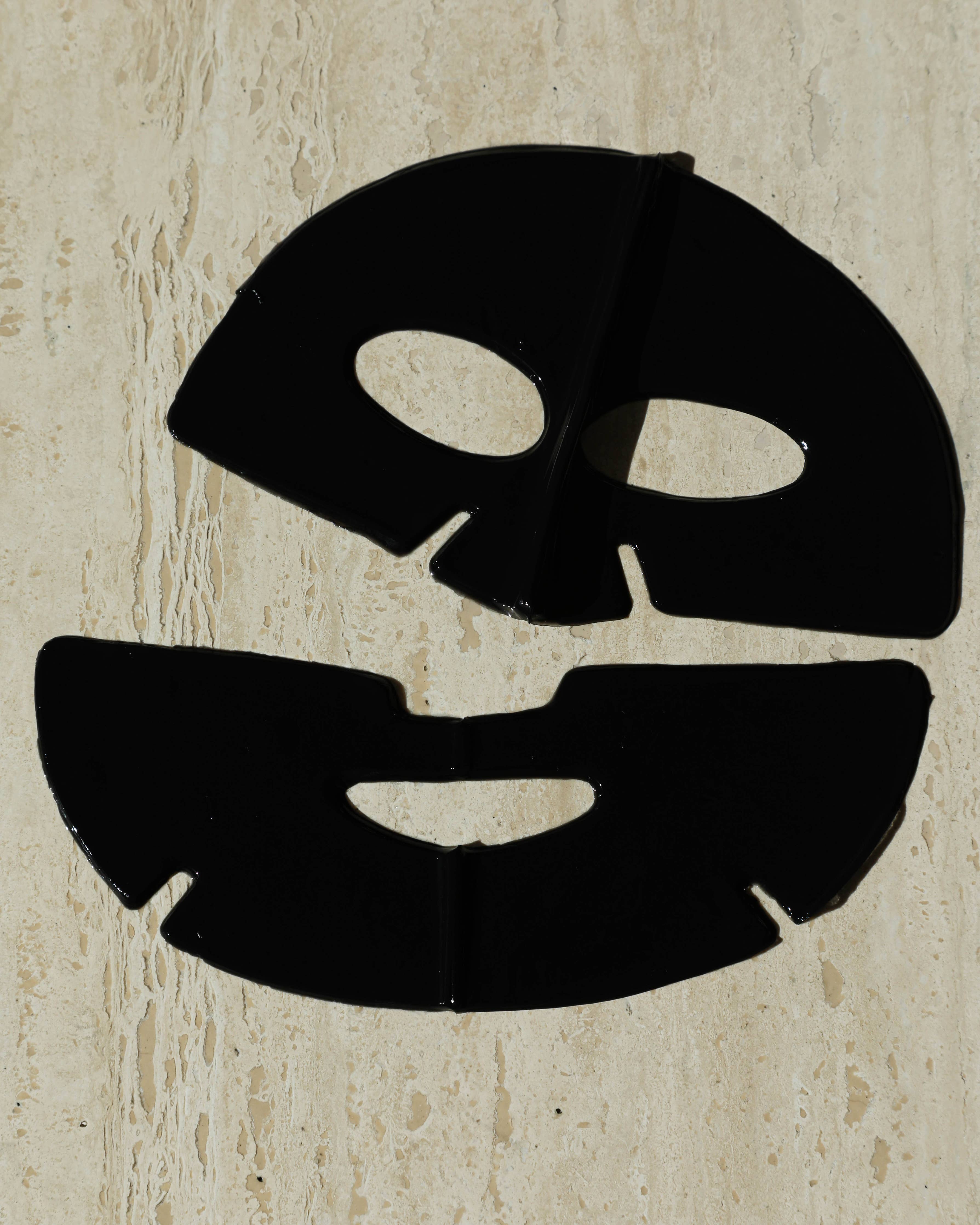 a black collagen face mask