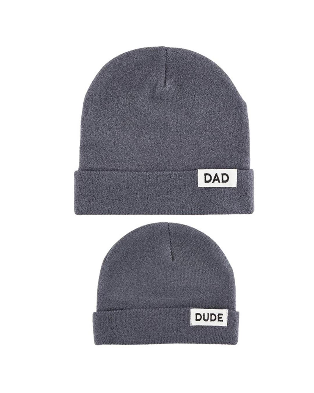 watching hats with dad one one and dude on the other