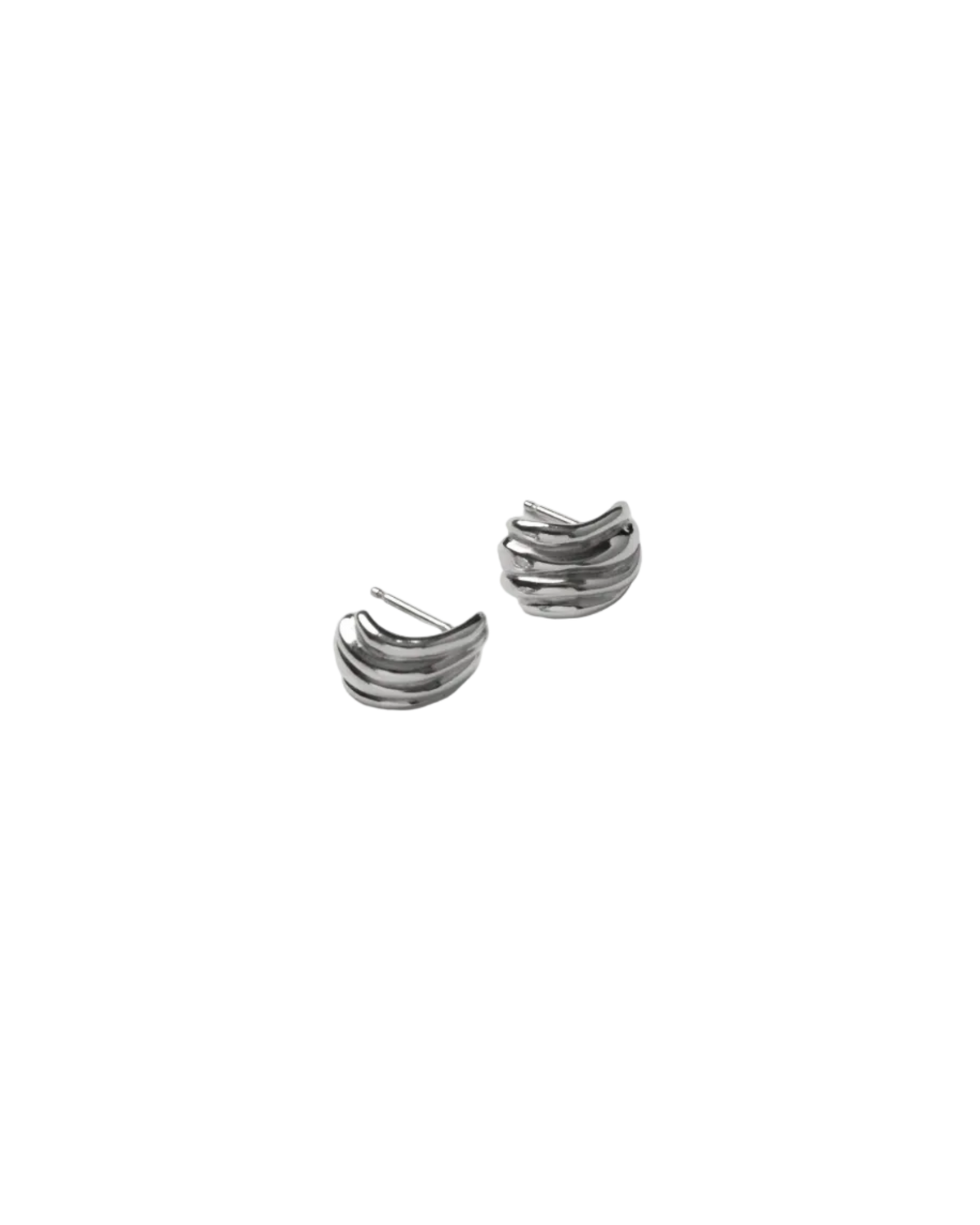 silver hoop stud earrings