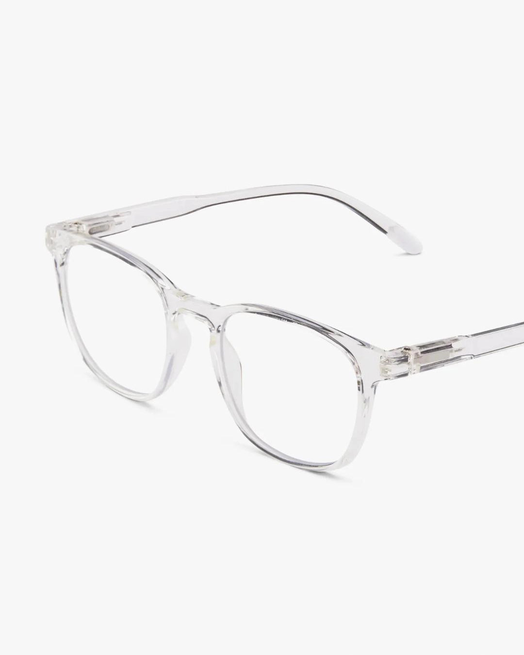 a pair of bold clear eyeglasses for blue light by Barner