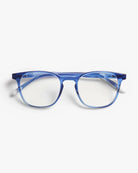 a pair of blue square eyeglasses for blue light by Barner