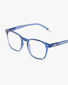 a pair of blue square eyeglasses for blue light by Barner