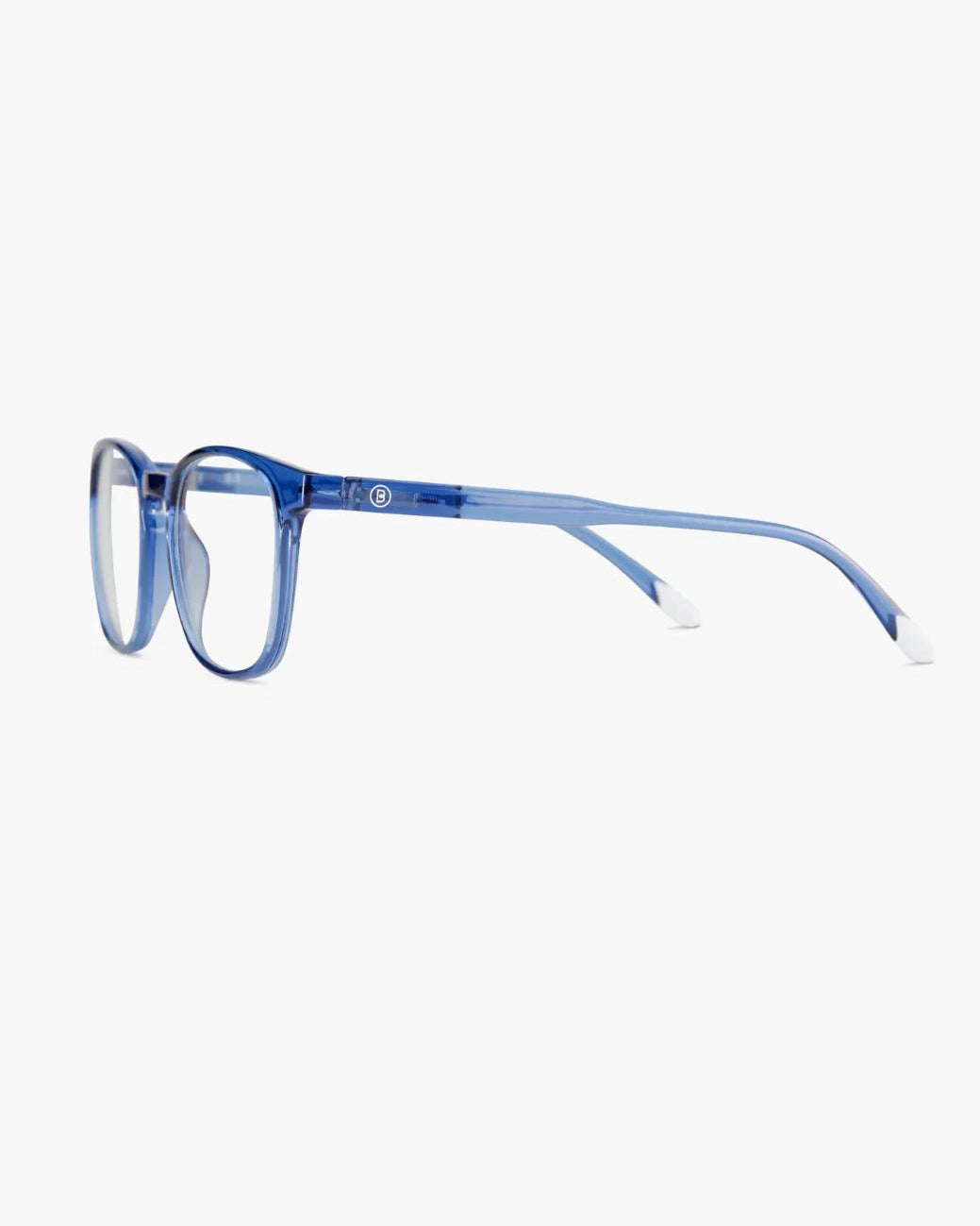 a pair of blue square eyeglasses for blue light by Barner