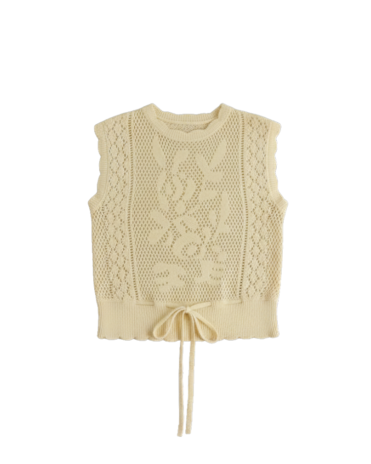knit tank top in yellow
