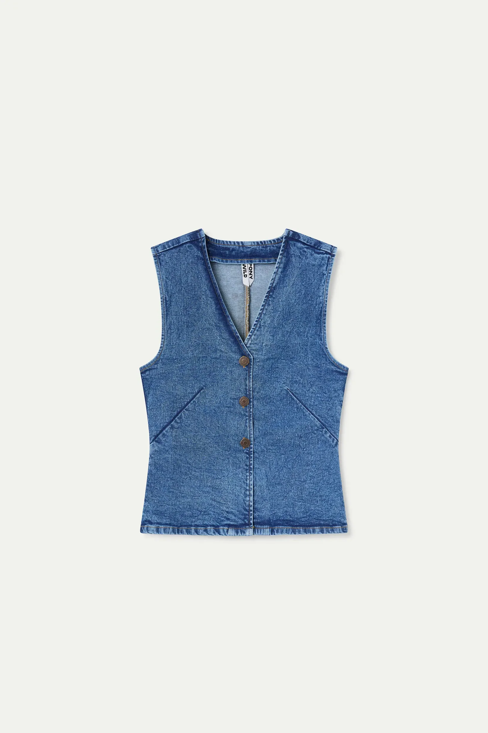 blue denim vest