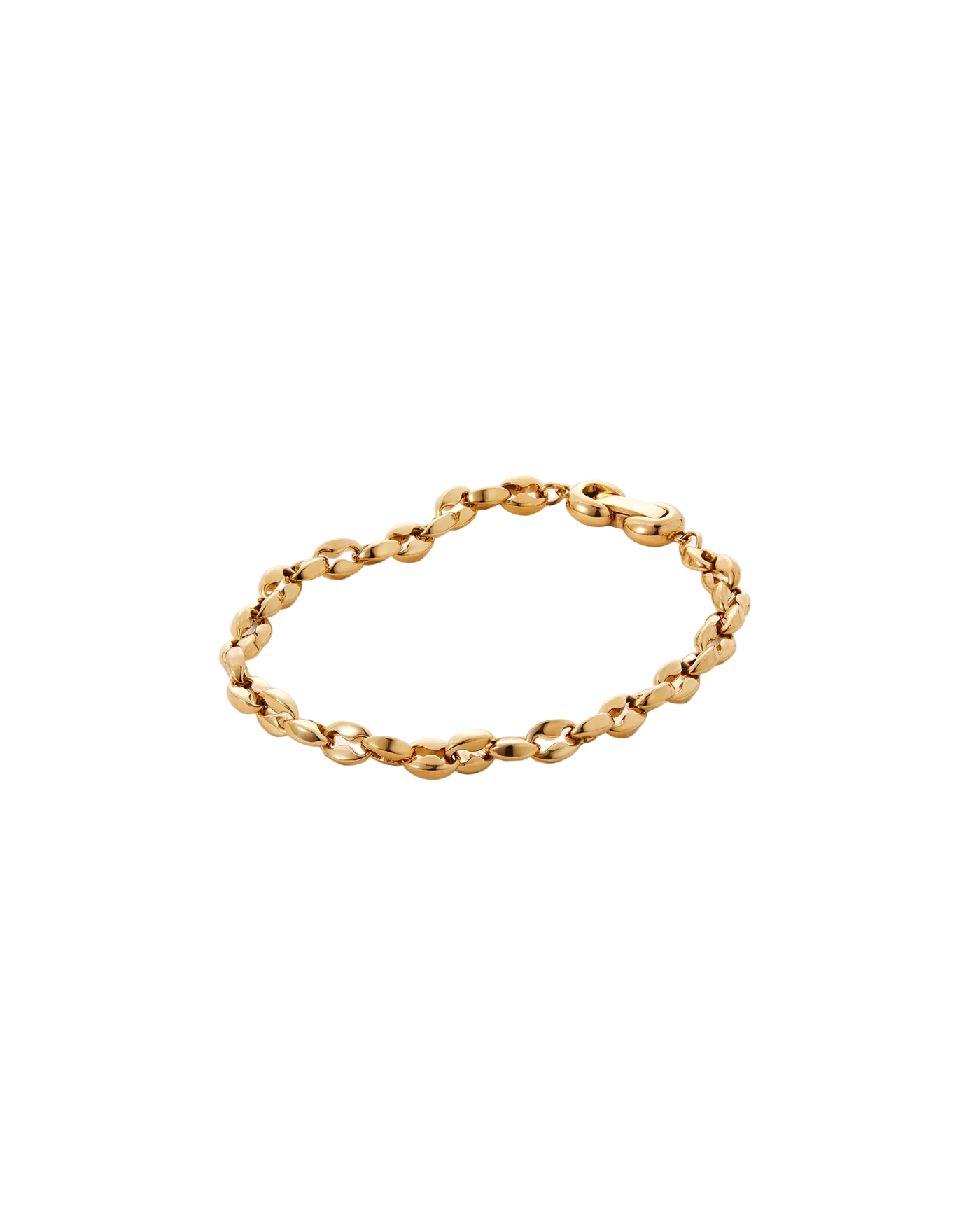 detailed link gold bracelet