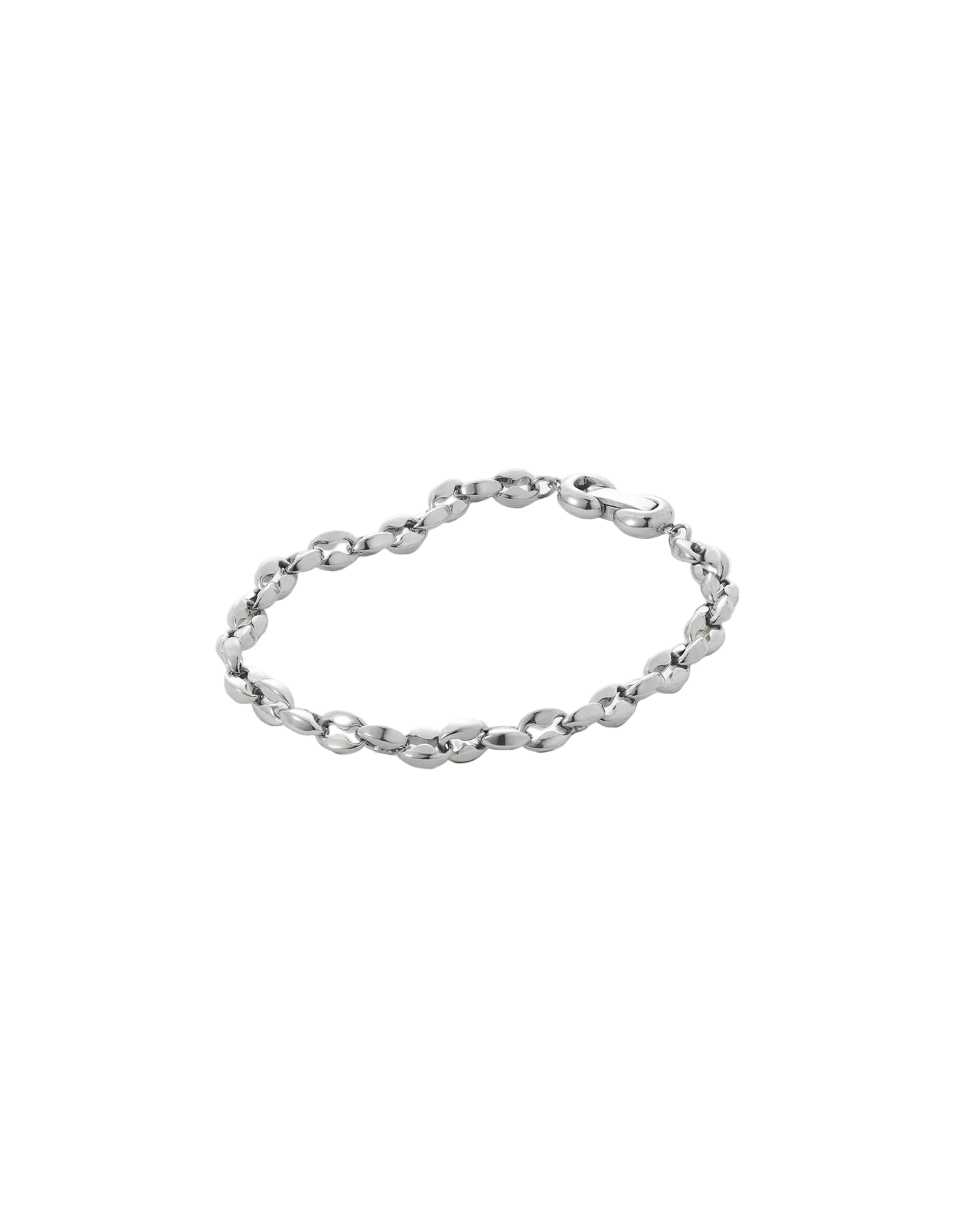 detailed link silver bracelet