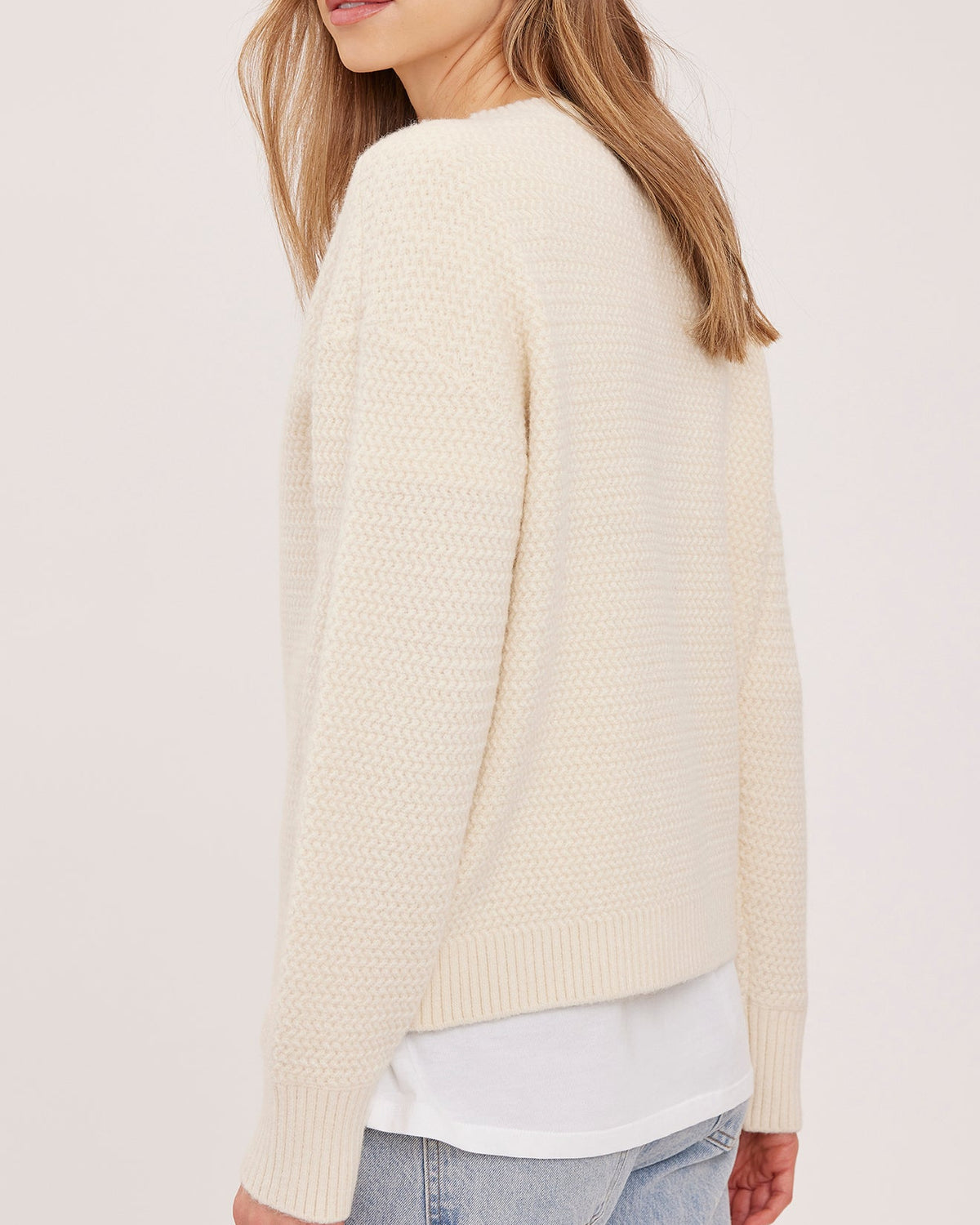 cream knit cardigan