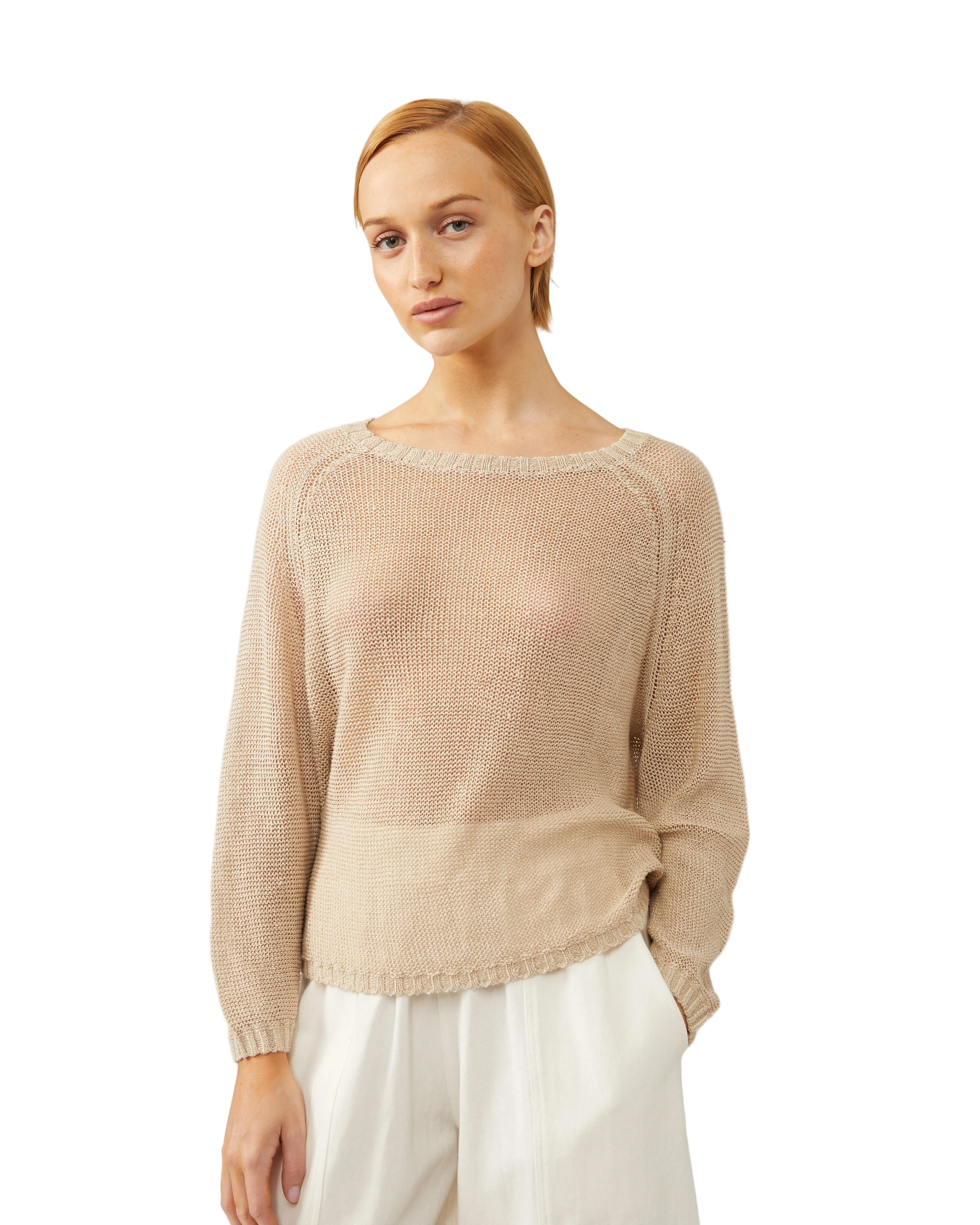 thin knit beige sweater