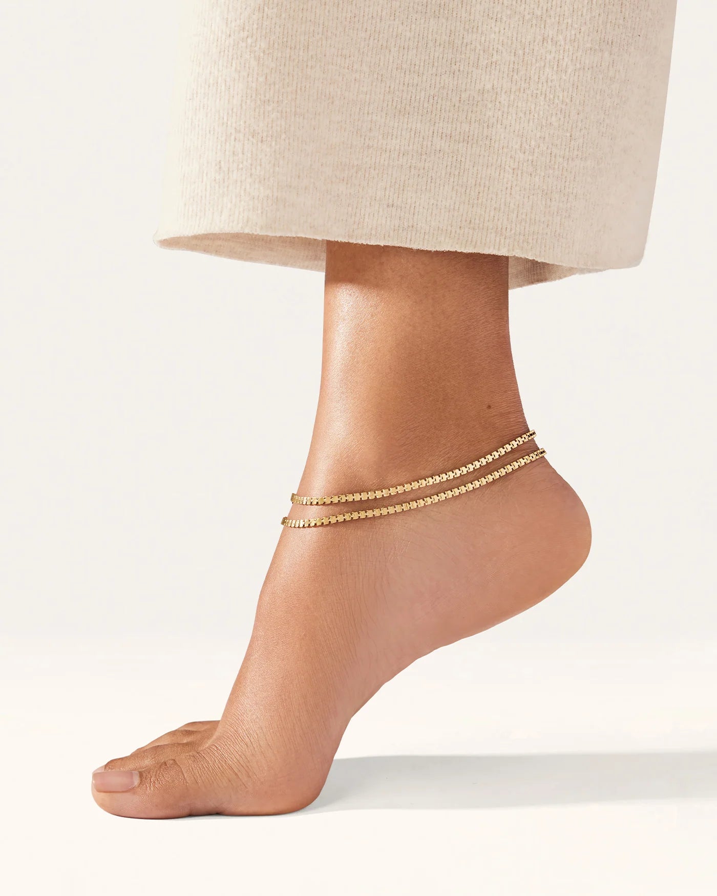 double chain gold anklet