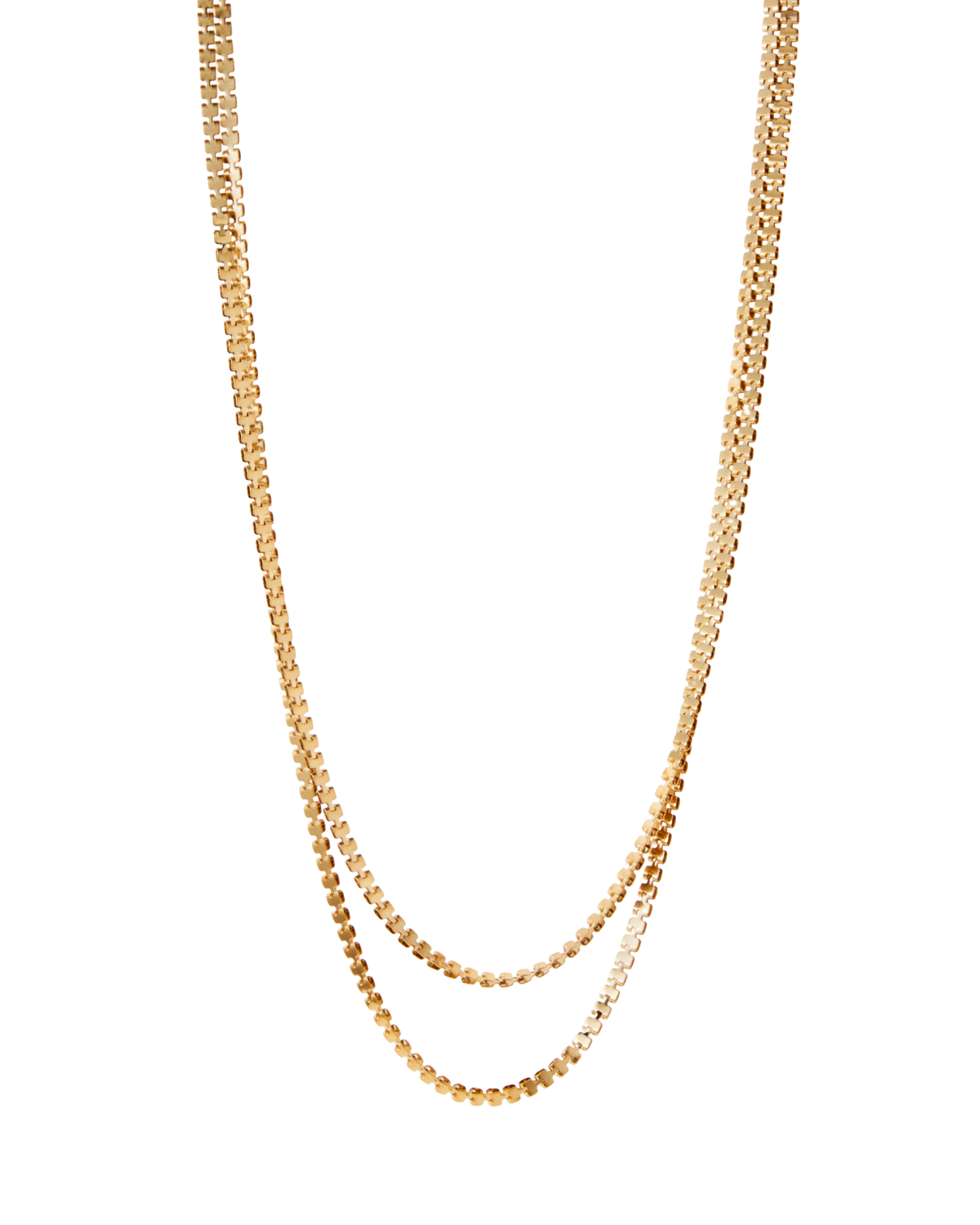 double gold chain necklace