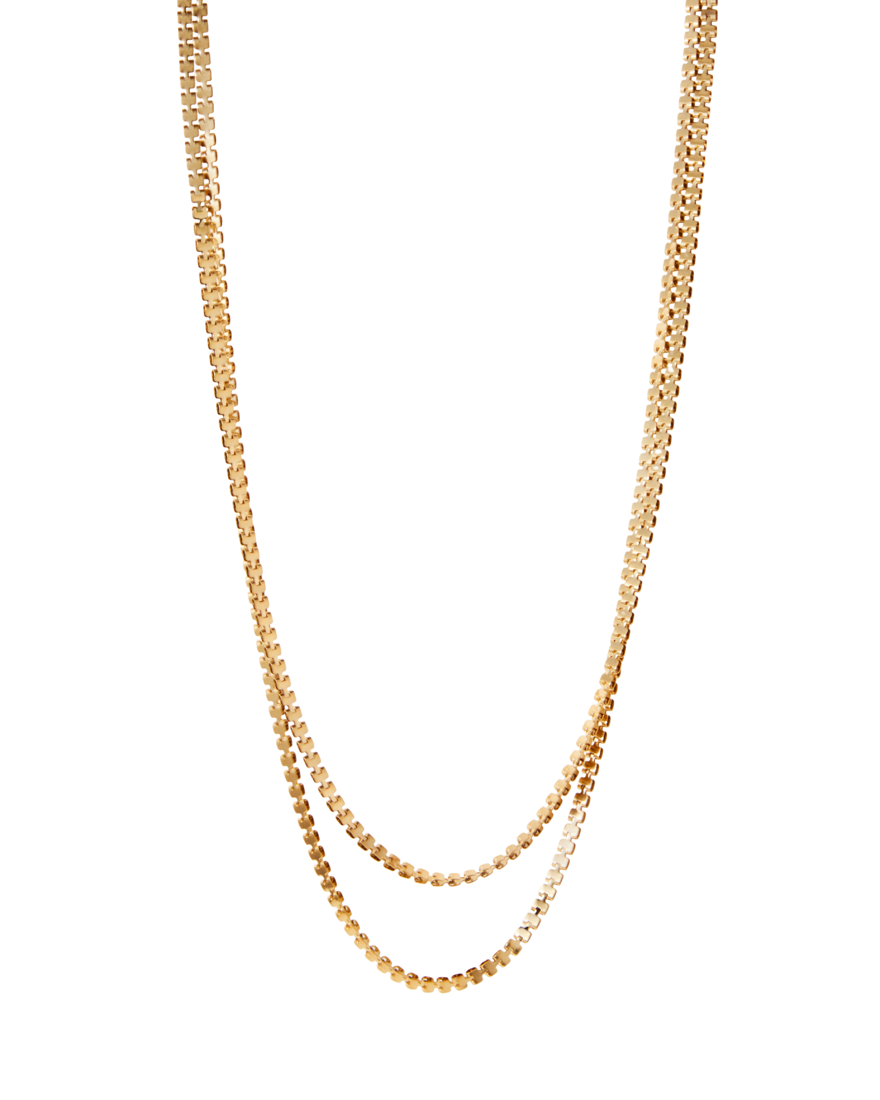 double gold chain necklace
