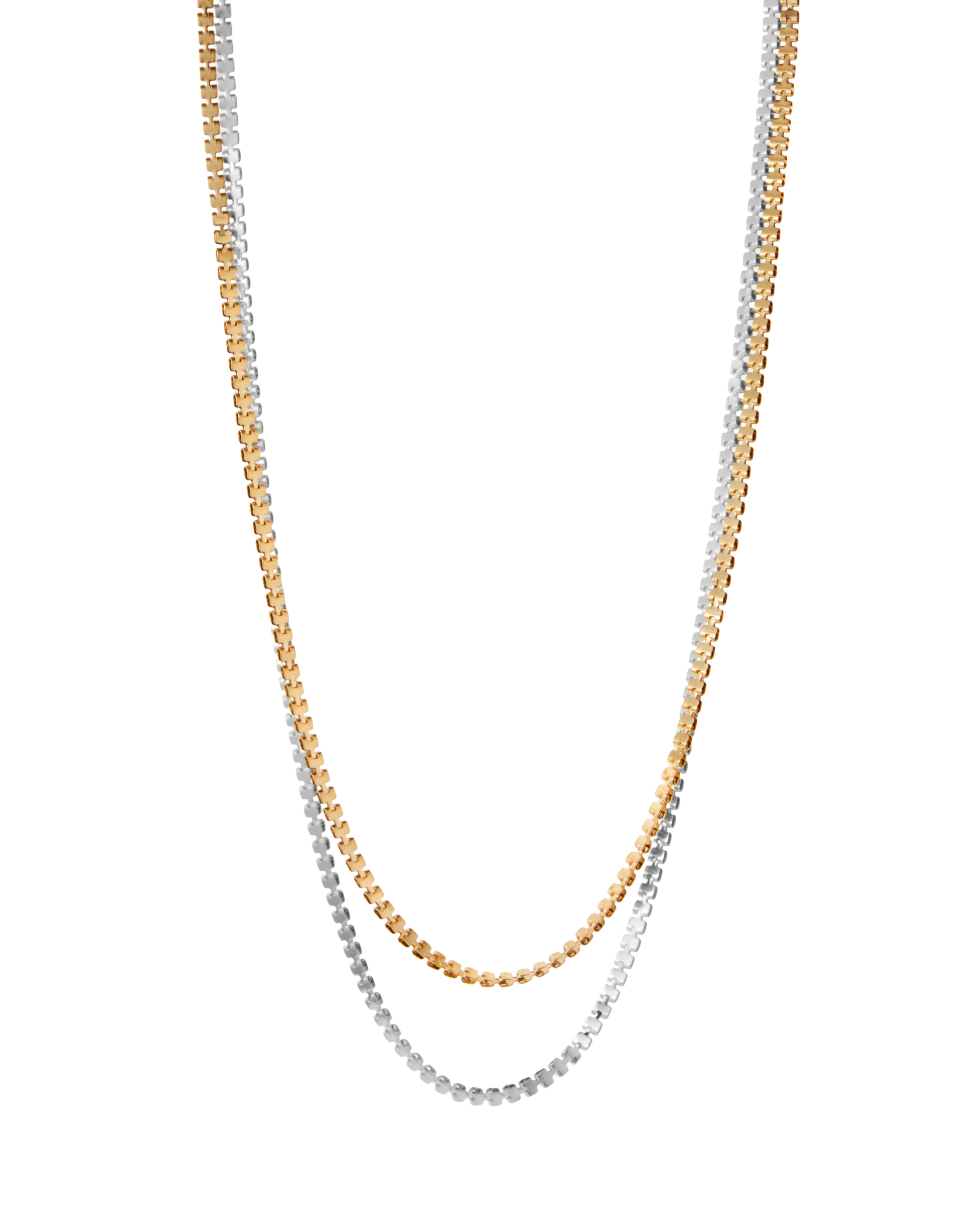 double chain necklace in two tone