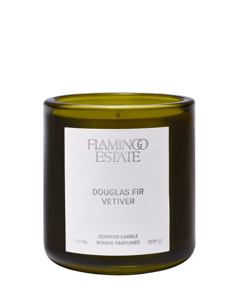 green glass candle